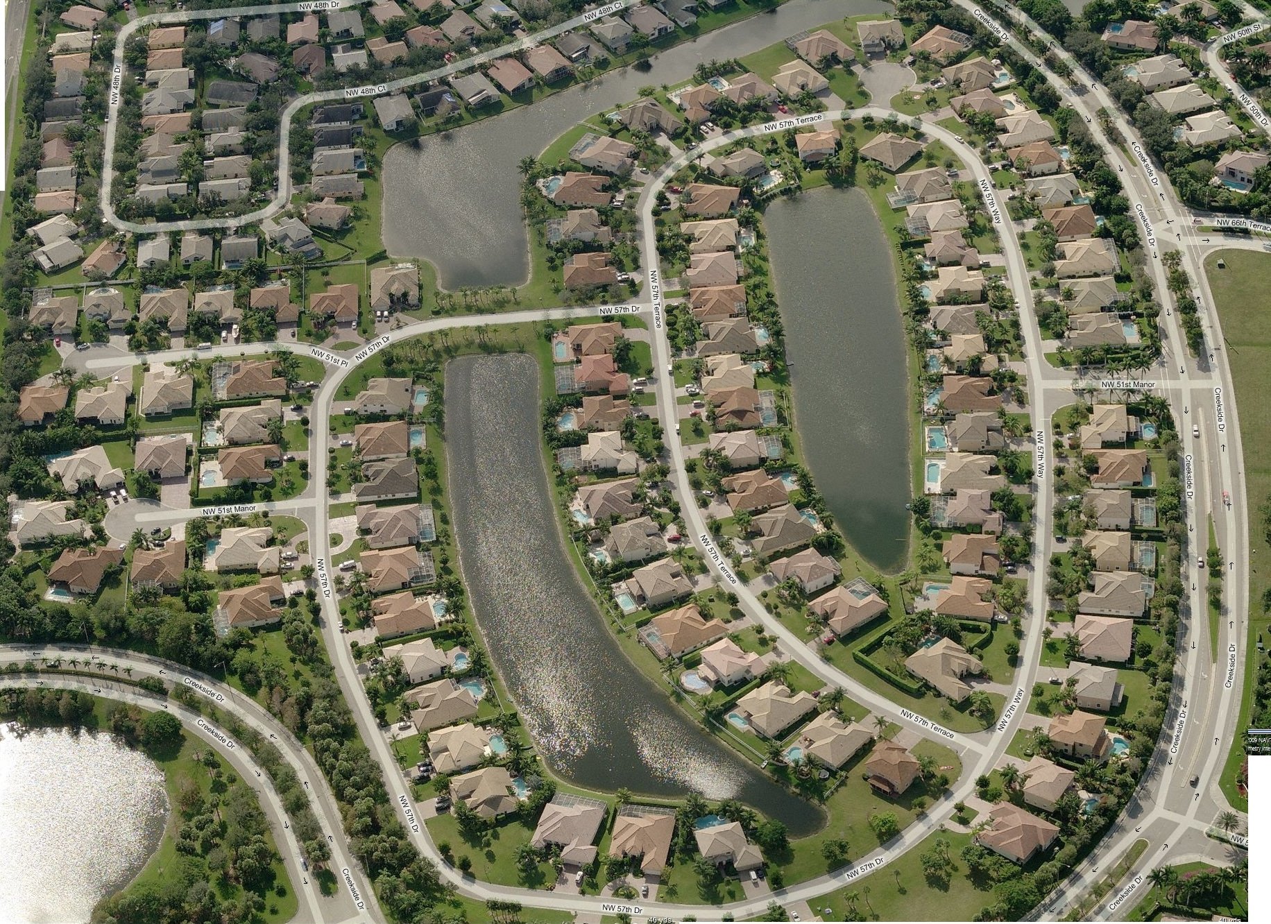 Windsor Bay neighborhood aerial view